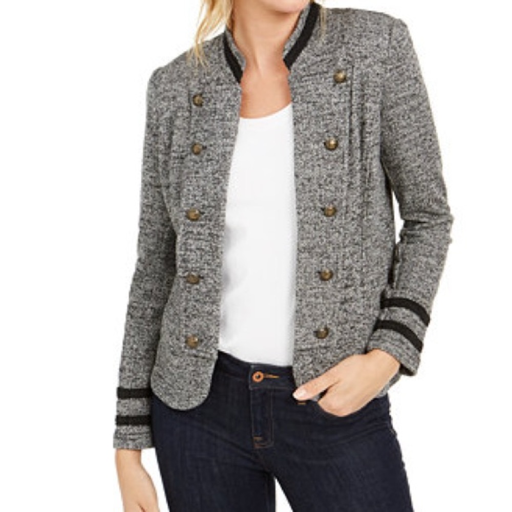 Women's Marled Military Band Jacket